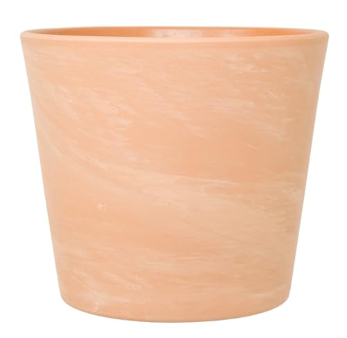 Leni Siena Terrakotta Keramik Übertopf Blumentopf rund Terracotta-Farben matt Pflanztopf ohne Loch für Zimmerpflanzen Hydrokultur Erde - Größe 14 M von Leni