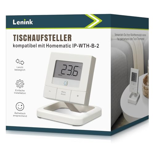 Lenink Tischaufsteller Halterung kompatibel mit Homematic IP-WTH-B-2,Smart Home Wandmontage Thermostat Desktop-Halterung,154666A0(Ohne Thermostat) von Lenink