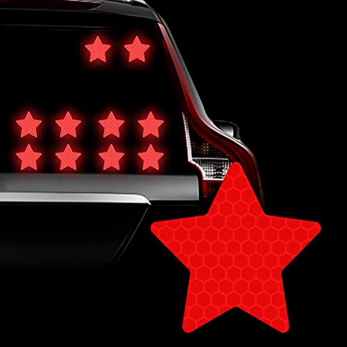 Leniutor 10 Stück Vinyl Stern Aufkleber für Frauen, hochintensive reflektierende selbstklebende DIY Auto Aufkleber für Auto Fenster Stoßstange Gepäck Auto Fahrzeug Helm Motorrad Aufkleber (rot) von Leniutor