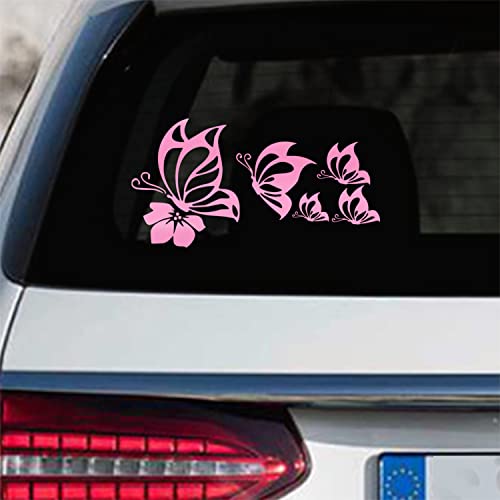 Leniutor 5-teiliges Schmetterlings-Auto-Aufkleber-Set, wasserdicht, Vinyl-Schmetterlinge, Aufkleber für Autos, Frauen, Auto-Aufkleber, schöne reflektierende Stoßstangen-Fenster, Laptop-Aufkleber von Leniutor