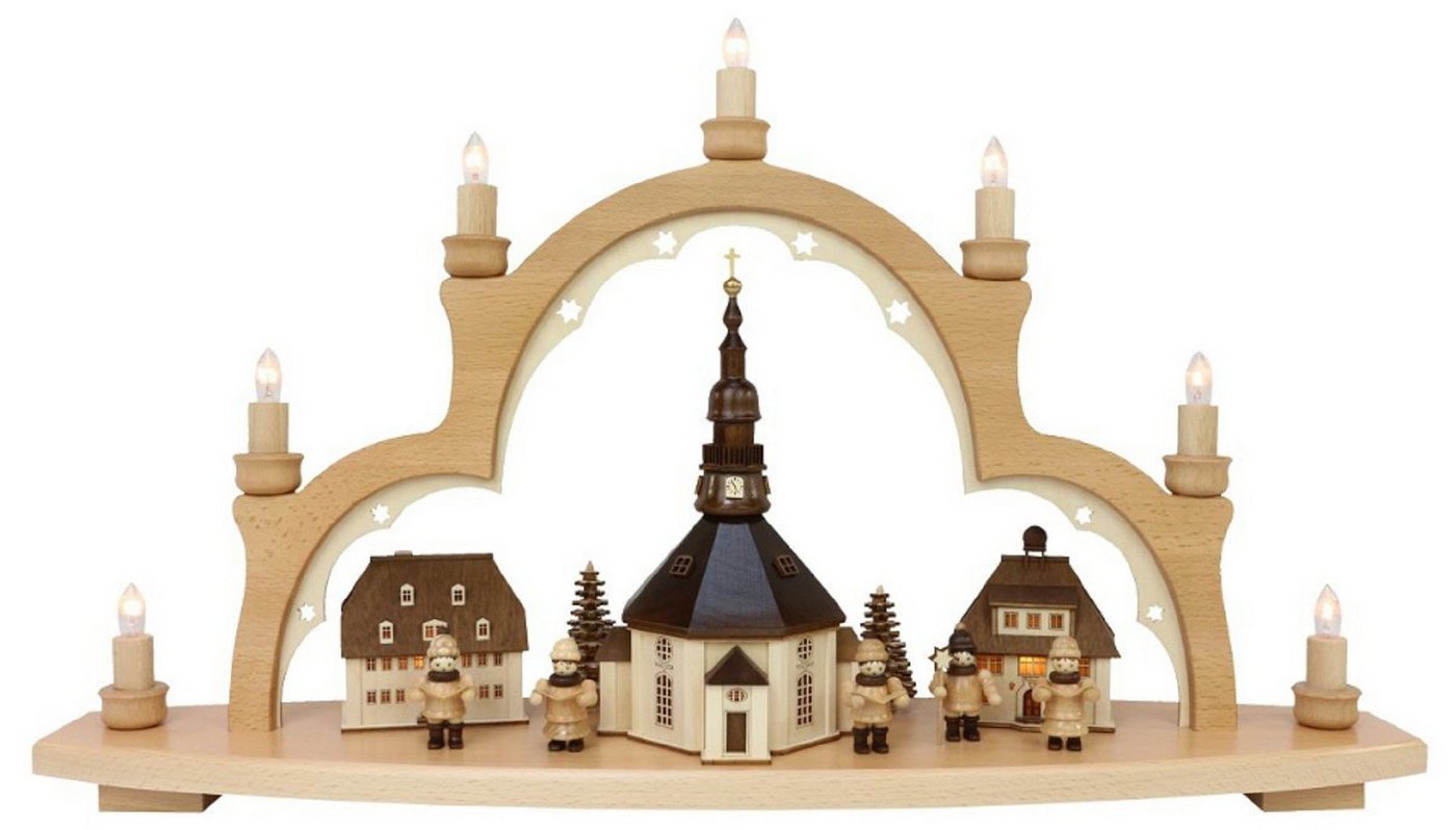 Lenk und Sohn Lichterbogen Lenk und Sohn Schwibbogen Seiffener Kirche, Handarbeit aus dem Erzgebirge von Lenk und Sohn