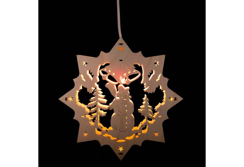 Lenk und Sohn Schwibbogen Fensterbild Schneemann (27cm) von Kunstgewerbe Lenk & Sohn von Lenk und Sohn