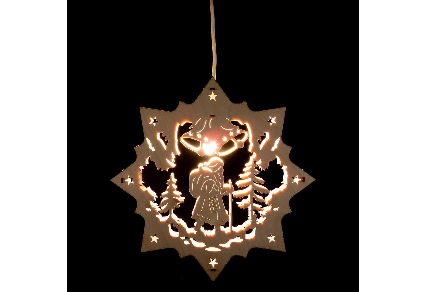 Lenk und Sohn Schwibbogen Fensterbild Weihnachtsmann (27cm) von Kunstgewerbe Lenk & Sohn von Lenk und Sohn