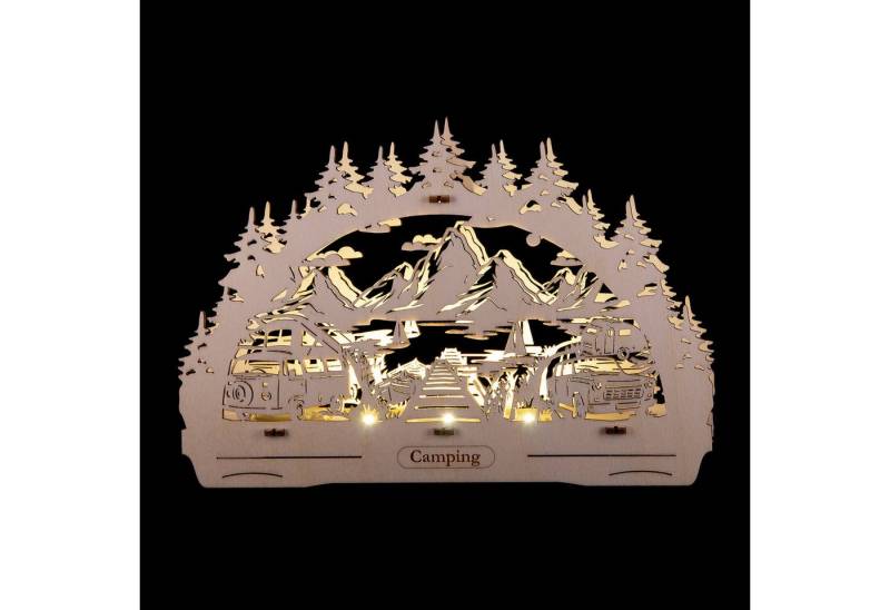 Lenk und Sohn Schwibbogen Schwibbogen Camping (22x15cm) von Kunstgewerbe Lenk & Sohn von Lenk und Sohn