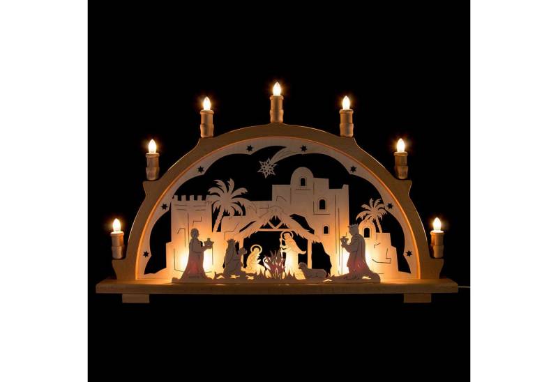 Lenk und Sohn Schwibbogen Schwibbogen Krippe (66x41cm) von Kunstgewerbe Lenk & Sohn von Lenk und Sohn