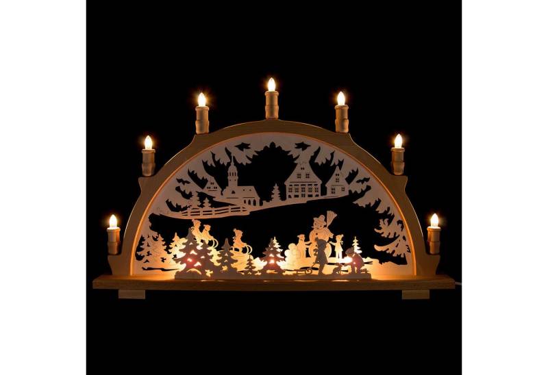 Lenk und Sohn Schwibbogen Schwibbogen Winterkinder (66x41cm) von Kunstgewerbe Lenk & Sohn von Lenk und Sohn