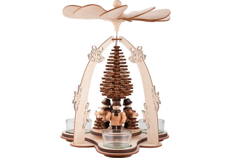 Lenk und Sohn Weihnachtspyramide 1-stöckige Pyramide Waldfiguren mit Schichtenbaum (24cm) von Kunstgewe von Lenk und Sohn