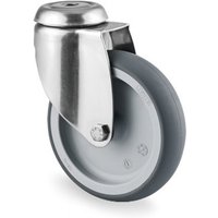 TENTE® Lenkrolle TPE, Gleitlager, Edelstahl-Gehäuse, Anschraubloch, Ø x Breite 100 x 50 mm, TK 80 kg von TENTE®