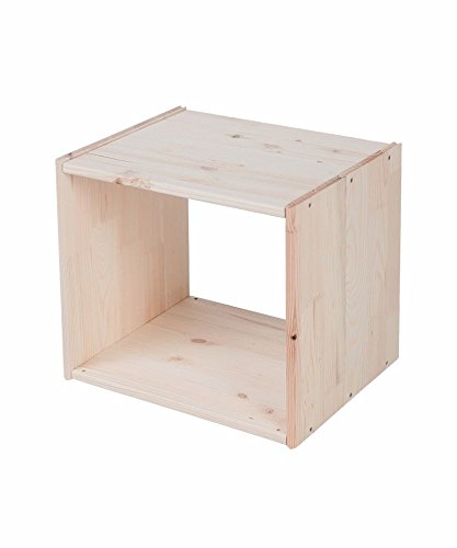 Lenmar Regalwürfel Cube, Grundmodul Fichte Natur, Regalwürfel aus Massivholz, erweiterbar zum Regal, Raumteiler, Bücherregal (2. Stück H: 78 x B: 45,6 x T: 35) von Lenmar