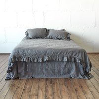 Handgefertigter Leinen-Rüschenbettbezug Königin, König, Doppelgröße Handgefertigter Leinen-Rüschenbettbezug Königin, König, Doppelgröße von LenokLINENcom
