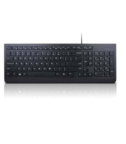 Lenovo Essentiale Tastatur mit Kabel, Schwarz/FR von Lenovo