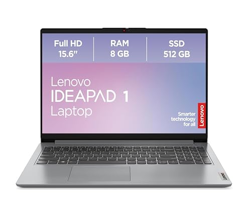 Lenovo IdeaPad 1 Laptop | 15,6" Full HD Display | AMD Ryzen 3 7320U | 8GB RAM | 512GB SSD | AMD Radeon Grafik | Windows 11 Home | grau | QWERTZ | 3 Monate Premium Care von Lenovo