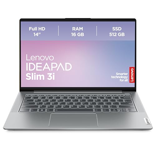 Lenovo IdeaPad Slim 3i Laptop | 14" Full HD Display | Intel Core i5-12450H | 16GB RAM | 512GB SSD | Intel UHD Grafik | Win11 Home | QWERTZ | grau | 3 Monate Premium Care von Lenovo