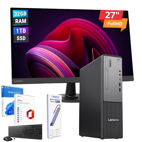 Lenovo Kompletter PC Büro Professional 2025 Core i5-13420h bis zu 4,6 GHz - Monitor 27 Zoll 32 GB RAM ddr5 1 Tera SSD - Kit Maus und Tastatur italienisches Layout - Win 11 Pro Office Garantie 36 von Lenovo