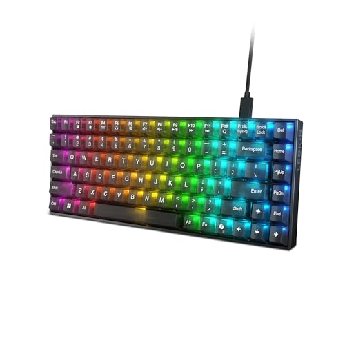 Lenovo Legion K510 Mini Pro Gaming-Tastatur (mechanisch, 84 Tasten, 75% kompaktes Design, transparente Tasten, RGB-Beleuchtung, spanische QWERTY), inkl. 1,8 m Kabel, Schwarz von Lenovo