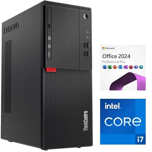 Lenovo - Schneller PC mit Intel Core i7 6700 - Desktop Computer + Silent Rechner für Büro & Home Office mit 4 GHZ - 32 GB - 1000 GB SSD - USB3.0 - WLAN - inkl Windows 11 Pro und MS Office 2024 - #8122 von Lenovo