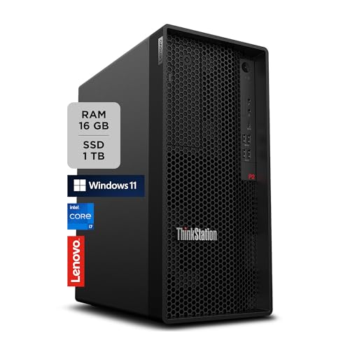 Lenovo - ThinkStation P2 Tower, Desktop-PC im Büro mit Windows 11 Pro, Intel Core i7-14700, 16GB DDR5 RAM, 1TB SSD NVMe - Computer mit PCIe-Erweiterbarkeit von Lenovo