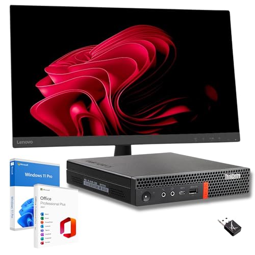 Lenovo Thinkcentre Komplettstation | Core i7-8700T bis zu 4,00 GHz | 32 GB RAM | SSD NVMe 512 GB WiFi | 27 Zoll FHD Monitor | Win 11 Professional Office 2021 Garantie 36 Monate von Lenovo