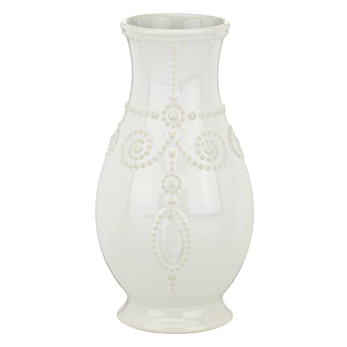 Lenox, 858819, geriffelte Vase mit französischen Perlen, Weiß, 20,3 cm von Lenox