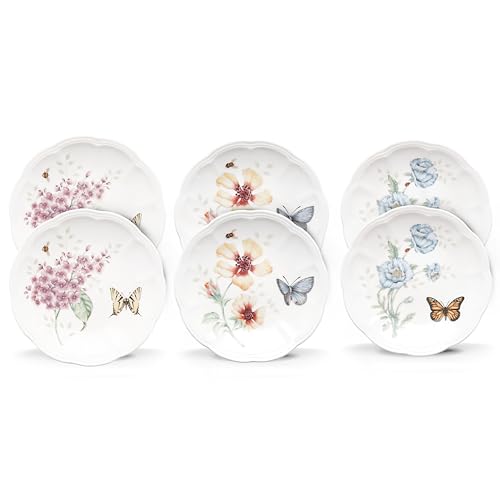 Lenox 817046 Butterfly Meadow Tidbit Teller Set, Weiß, 6-teilig von Lenox