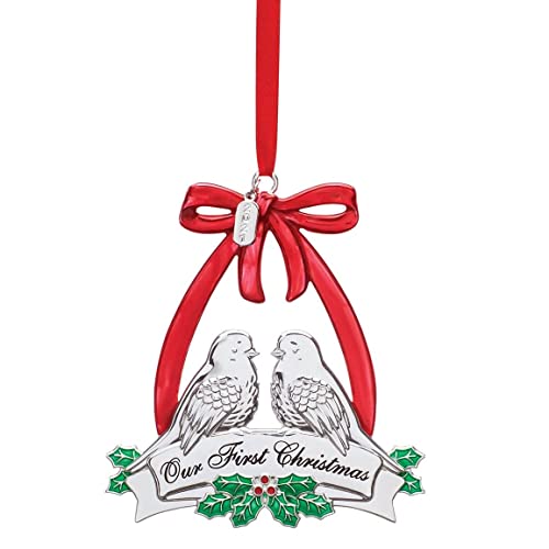 Lenox Dove 2021 Our 1st Christmas Together Taube Ornament, Edelstahl Versilbert, metallisch, 0.35 von Lenox