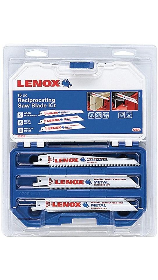Lenox Säbelsägeblatt Säbelsägeblattset 1073415RKG für Holz und Metall 15-teilig von Lenox