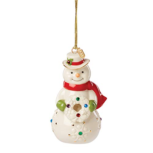 Lenox Snowman Gem Ornament 2021 Schneemann Schmuckstein, Porzellan, elfenbeinfarben, 0.4 LB von Lenox