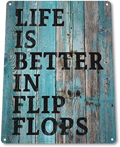 Life Is Better In Flip Flops Home Decor Blechschild 30,5 x 20,3 cm Retro Wanddekoration von Lenrius