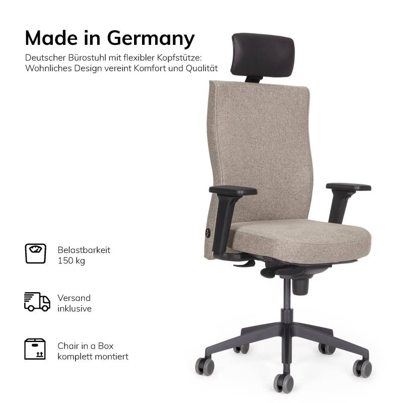 Ergonomischer Bürostuhl lento Genesis | mit Kopfstütze | Made in Germany von Lento