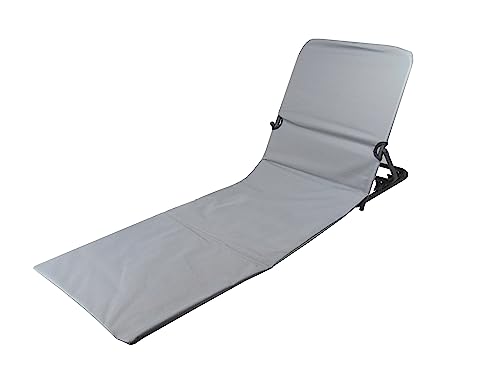 Lentz Home Moderne Strand-Liege 145x47x52 cm klappbar Strandmatte Sonnenliege Rückenlehne Verstellbar inkl. Tragetasche (Grau) von Lentz Home