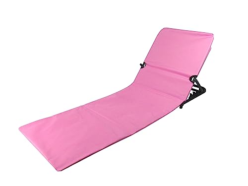 Lentz Home Moderne Strand-Liege 145x47x52 cm klappbar Strandmatte Sonnenliege Rückenlehne Verstellbar inkl. Tragetasche (Pink) von Lentz Home