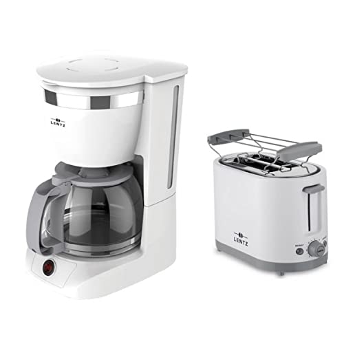 LENTZ Frühstücksset Kaffeemaschine Toaster Weiß-Grau von Lentz