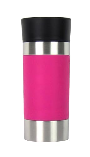 Lentz Isolierbecher – Thermobecher – Fassungsvermögen 360ml – Doppelwandig mit Quick-Press Verschluss (Pink) von Lentz