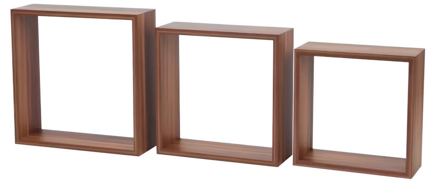 Lenxo Wandregal Wooden Wall Boxes-FSC Holz- Wandregal/Hängeregal 3 Stück, Set, in 2 Farbvarianten von Lenxo
