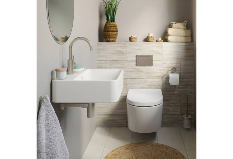 Lenz WC-Komplettset PERFECT FIT, wandhängend, (Gäste-Bad-Set Komplettes Gästebad als Set), 8-teiliges Bad-Set von Lenz