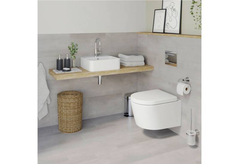 Lenz WC-Komplettset PERFECT FIT, wandhängend, (Gäste-Bad-Set Komplettes Gästebad als Set), 8-teiliges Bad-Set von Lenz