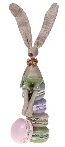 Hase auf Macarons 16 cm Figur Ostern Meister Lampe Rabbit Osterhase Dekoration Kaninchen von Lenzbach