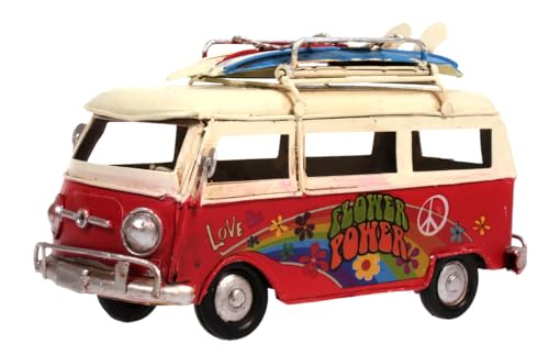 Hippi Bus Flower Power Metall rot 16 cm mit Rahmen und Surfbrett Shabby Camper Vintage Auto Oldtimer Caravan Nostalgie Camping Reise Gutschein Hippi Bus Flower Power Metall rot 16 cm mit Rahmen und Surfbrett Shabby Camper Vintage Auto Oldtimer Caravan Nostalgie Camping Reise Gutschein von Lenzbach