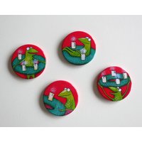 Kühlschrankadvent - 4 Magnete Zur Adventszeit, Button Magnete, Adventkalender, Adventkranz, Weihnachten, Advent von Lenzkunzt