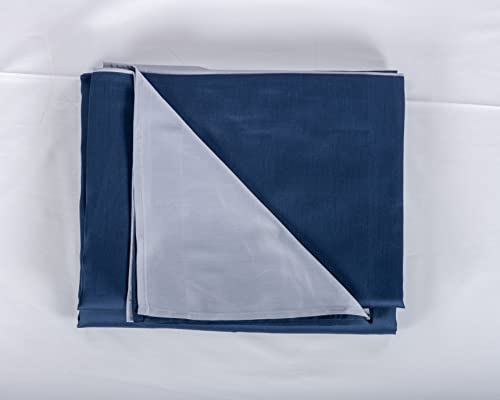 LENZUOLISSIMI - Bettbezug aus Baumwollsatin, Fadendichte 300, für Einzelbett, 250 x 200 + 50 cm, hergestellt in Italien, Marineblau/Hellblau/Grau von Lenzuolissimi