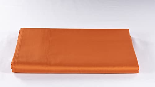 LENZUOLISSIMI - Satin-Baumwoll-Satin, Fadenzahl 300, Einzelbett, 180 x 290 cm, hergestellt in Italien, Dunkelorange von Lenzuolissimi