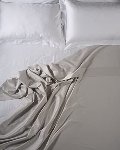 LENZUOLISSIMI - Bettlaken für Kingsize-Bett, Baumwollsatin, Fadenzahl 300, 270 x 290 cm, hergestellt in Italien, Hellbeige von Lenzuolissimi