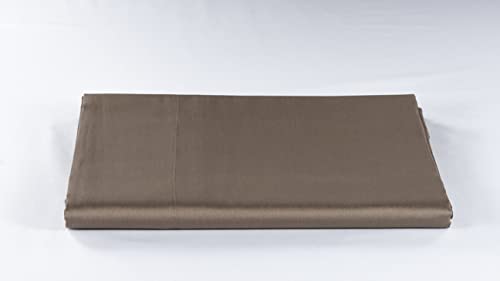 LENZUOLISSIMI Satin-Baumwoll-Satin, 300 Fäden mit einzelnen Ecken, 80 x 200 cm, hergestellt in Italien, Braun von Lenzuolissimi