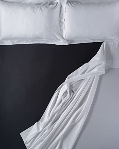 LENZUOLISSIMI - Bettwäsche aus Satin-Baumwolle, Fadenzahl 300, für Doppelbett, 160 x 200 cm, hergestellt in Italien, Anthrazitgrau von Lenzuolissimi