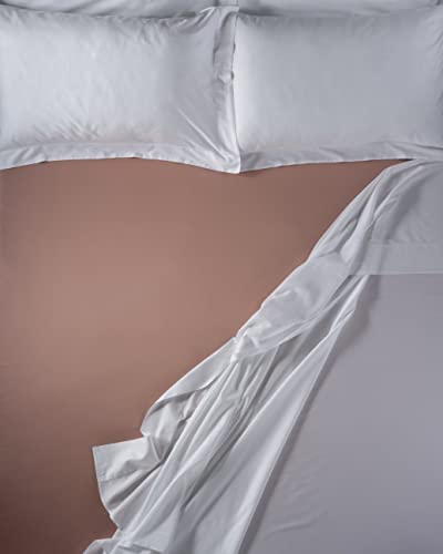 LENZUOLISSIMI - Bettwäsche aus Satin-Baumwolle, Fadenzahl 300, für Doppelbett, 160 x 200 cm, Pfirsich von Lenzuolissimi