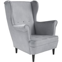 LEO - Ohrensessel, Stoff Monolith 84, Farbe grau von Leo