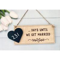 Hochzeitstag Countdown, Verlobungsschild Geschenk, Braut Shower, Hen Do Present, Tage Bis Mr Und Mrs, Hochzeit Countdown Tafel Schild von LeoIvyCo