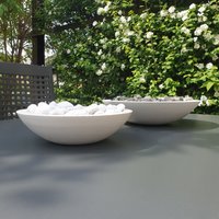 Betonschale Schale Pflanzschale Feuerschale | S/L Slim Weiß von LeoKraftStudio