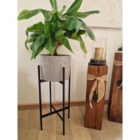 Blumenständer Pflanzenständer Stahl Schwarz H60/80/100cm Handgefertigt von LeoKraftStudio
