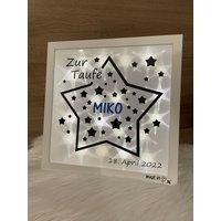Leuchtrahmen Ribba Lampe Kinderlampe Nachtlicht Personalisiert Mit Name Und Datum Geschenk Zur Taufe Konfirmation Kommunion Jugendweihe von LeoLucBYJK